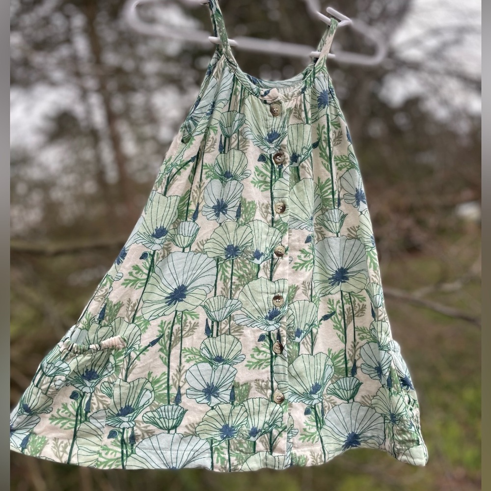 Kate Quinn 2T Pocket Dress in Aqua Poppy EUC